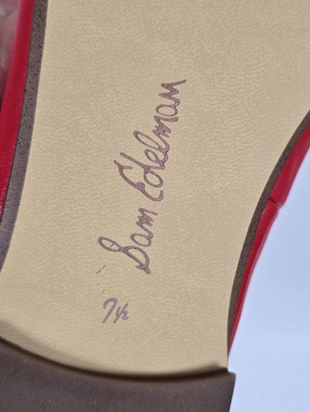 Sam Edelman Ari Ballet Flats Red Leather Bow Square Toe Classic Ballerina 7.5 - Picture 12 of 12